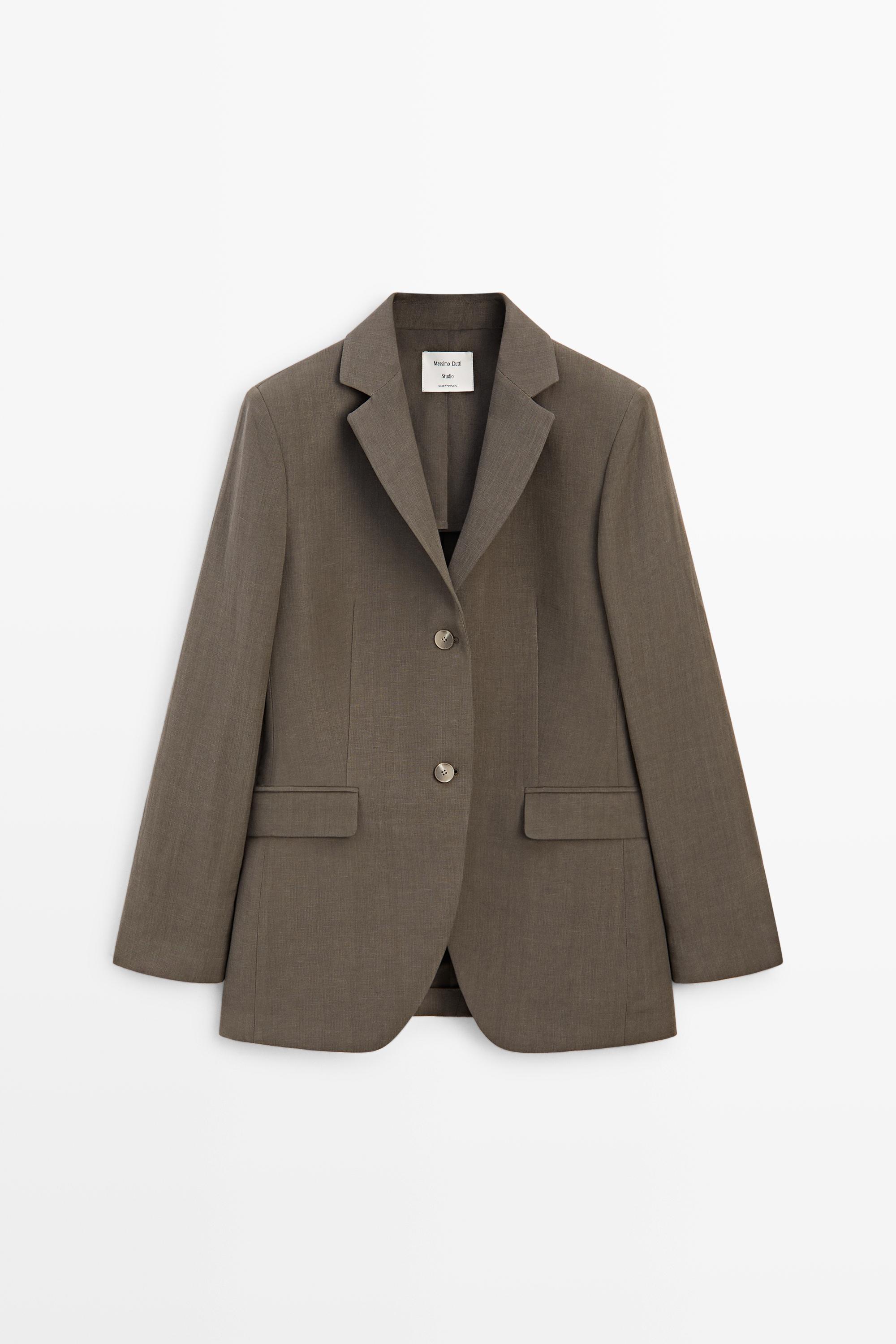 Tailored linen-blend blazer - STUDIO